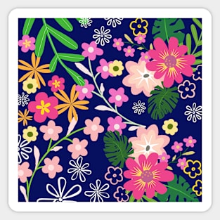 Cherry Blossoms Romance_Navy background Sticker